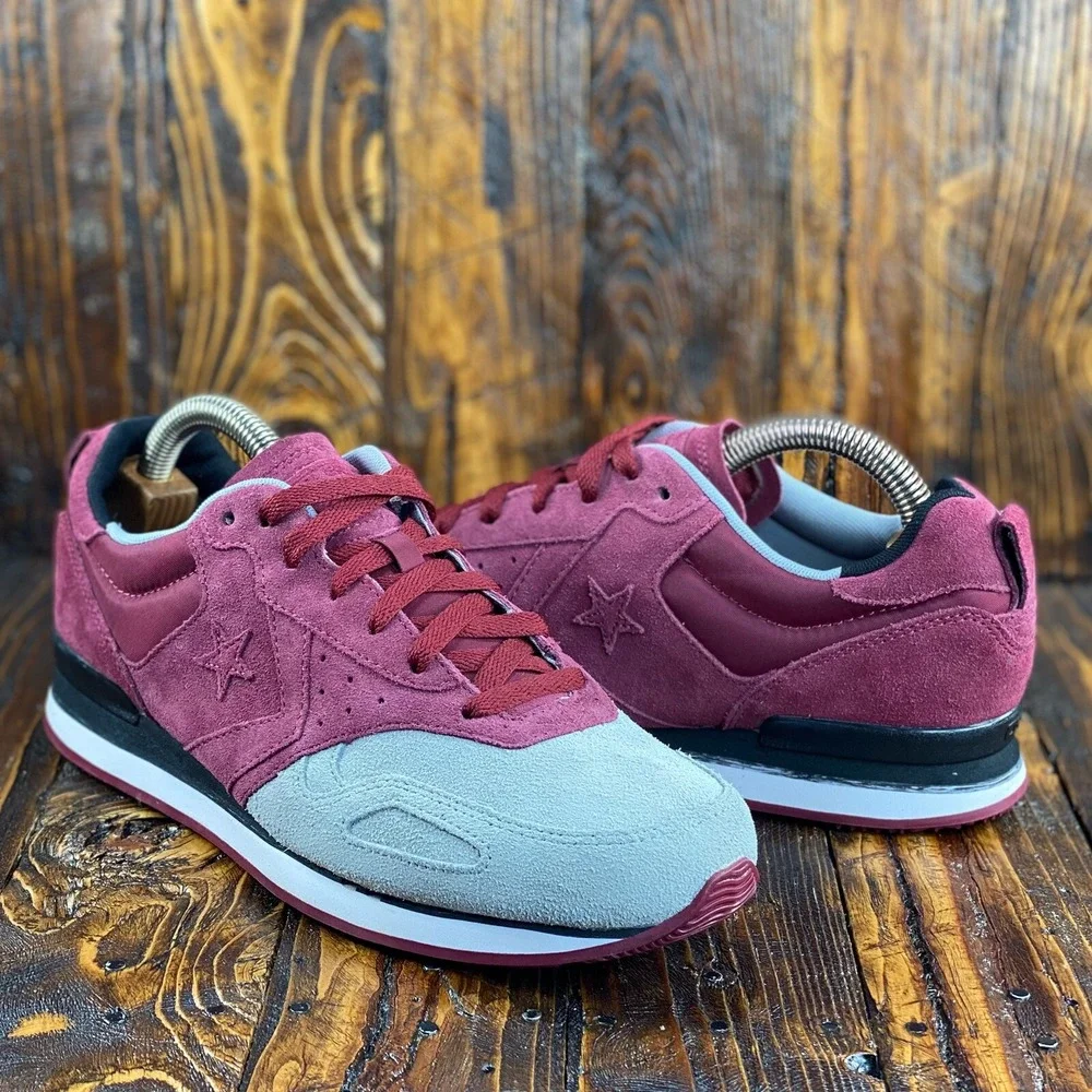 Converse Malden Racer OX‎ Men Sneakers Maroon Grey Suede Shoe 144573C Size 11 - Picture 7 of 11